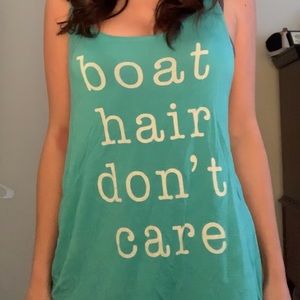 “Boat hair don’t care” summer tank top